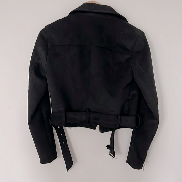 Aritzia Talula Black Faux Suede Moto Jacket XS - Picture 5 of 6